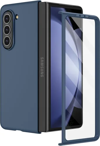 Miniatura 20 de Ruky Funda para Samsung Galaxy Z Fold 5, cubierta de cuerpo completo con protector de pantalla integrado, soporte de carga inalámbrica de PC duro