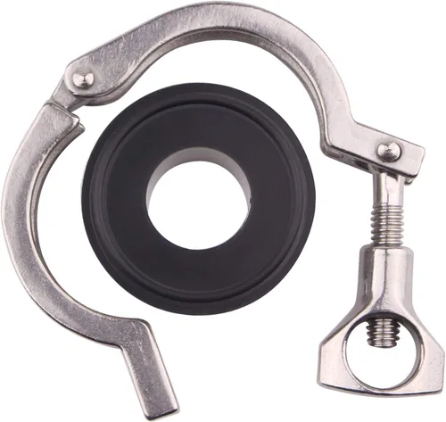 Miniatura 2 de DERNORD Abrazadera triple de acero inoxidable (abrazadera de Trí-Trébol) + 2 piezas de virola de soldadura de tubería sanitaria SUS304 + junta FKM