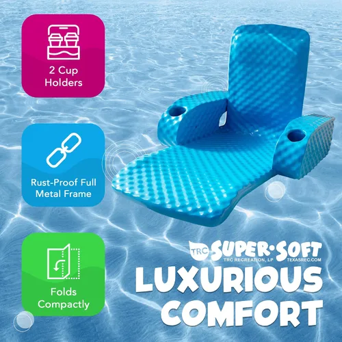 Miniatura 6 de TRC Recreation Baja II - Flotador plegable de espuma para piscina, tumbona flotante portátil con 2 portavasos para artículos esenciales de playa