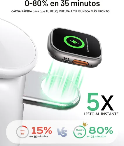 Miniatura 3 de Estación de carga inalámbrica magnética 2026, soporte de cargador ultrarrápido de 15 W para iPhone 17, 16, 15, 14, 13, 12 Pro Max, 5 W para Apple