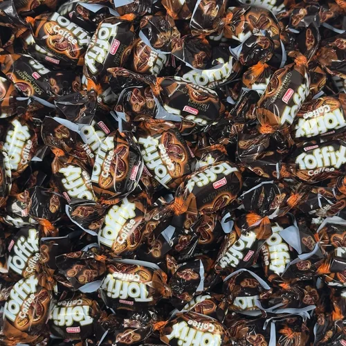Miniatura 4 de Toffix Golosinas de café masticables, rellenas en el centro, caramelos suaves y masticables envueltos individualmente, 250 piezas de snacks