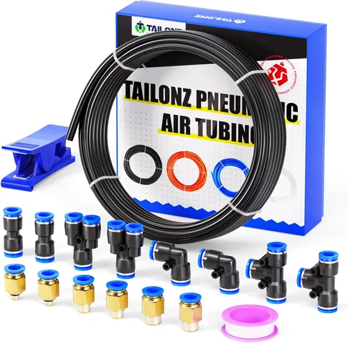 Miniatura 26 de TAILONZ PNEUMATIC Azul 0.236 in OD 0.157 in ID poliuretano PU manguera de aire tubo kit 32.8 ft 32.8ft