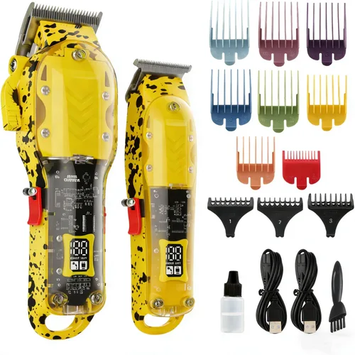 Miniatura 12 de Cortadora de pelo profesional para hombres, kit de peluquería inalámbrico para cortar y arreglar el cabello, juego de cortapelos para corte de pelo
