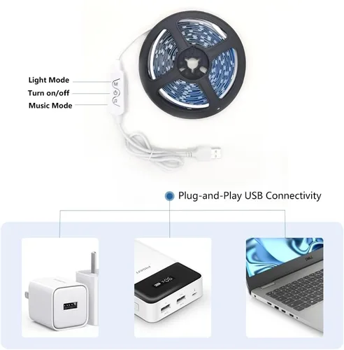 Miniatura 5 de WS2812b - Tira de luces LED direccionables individualmente de 9.8 pies, 30 píxeles/m, luces LED inteligentes, aplicación Bluetooth, control remoto