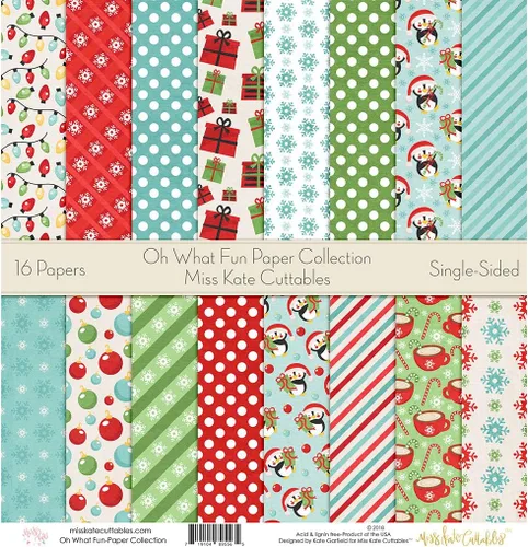 Miniatura 8 de Paquete de papel con patrón – Oh What Fun – Scrapbook Premium Specialty Paper de una cara de 12 x 12 pulgadas, colección incluye 16 hojas – por Miss