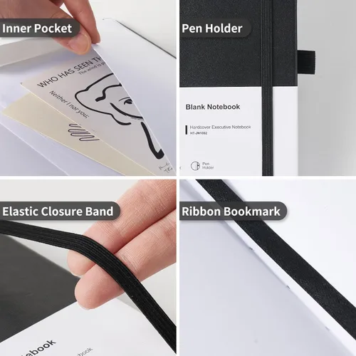 Miniatura 3 de Heture Cuadernos de tapa dura, cuadernos rayados A5 para escribir 160 páginas, 8.2 x 5.5 pulgadas, cuadernos clásicos a rayas para universidad