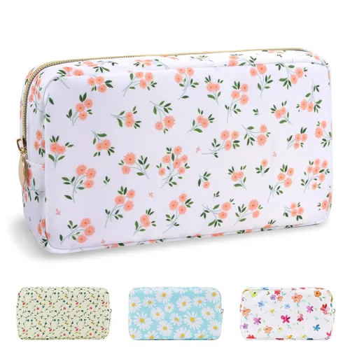 Miniatura 99 de Estuche pequeño para lápices y maquillaje para bolso, lindo estuche de lápices, bolsa de pinceles de maquillaje de nylon con cremallera, estuche