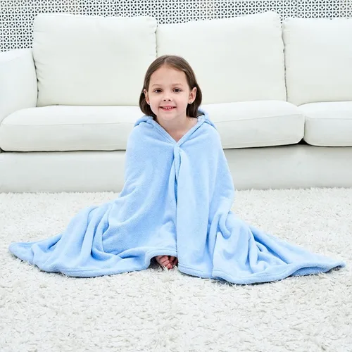 Miniatura 4 de Vauwmsr Toalla de baño de playa con capucha para niños, manta suave con capucha, bata de baño, poncho de natación, toalla de ducha para niños y Azul