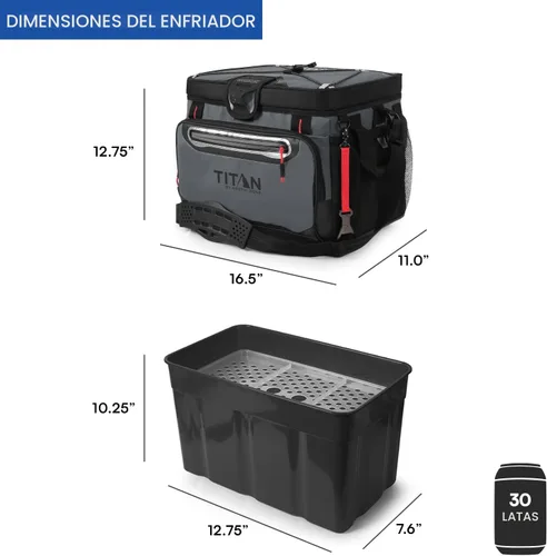 Miniatura 6 de Titan by Arctic Zone Deep Freeze Cooler - Enfriador de cuerpo duro sin cremallera, aislamiento de congelación profunda, forro de cuerpo duro y Gris
