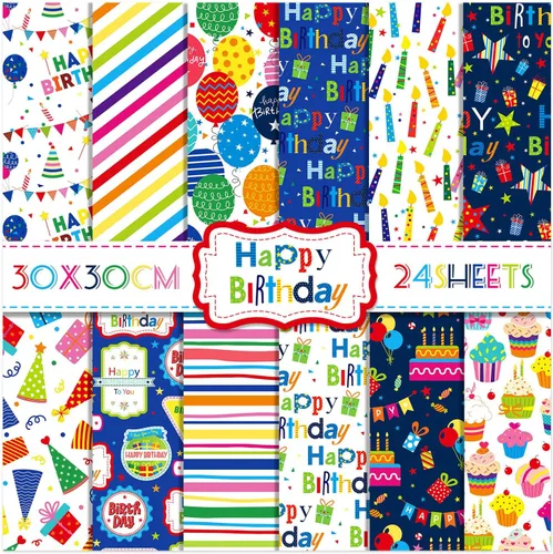 Miniatura 9 de Papel para álbum de recortes de Navidad 12 x 12 - Juego de 24 hojas de papel con patrón de Navidad e impresión por ambas caras, papel decorativo