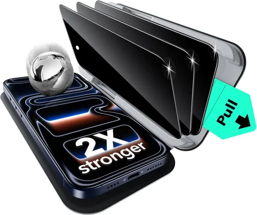 ESR Paquete de 3 protectores de pantalla de privacidad para iPhone 17 Pro, grado militar, inastillables, dureza 9H, vidrio templado antiespía con