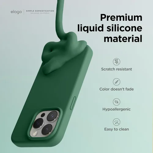 Miniatura 3 de elago Compatible con Funda para iPhone 15 Pro, funda de silicona líquida, funda protectora de cuerpo completo, a prueba de golpes, funda delgada