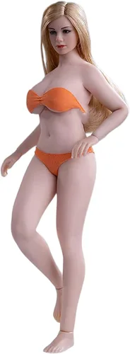 Figura de acción a escala 1/12, figura de acción femenina de 6 pulgadas, súper flexible, ligeramente grasa, piel pálida, busto grande, colección de