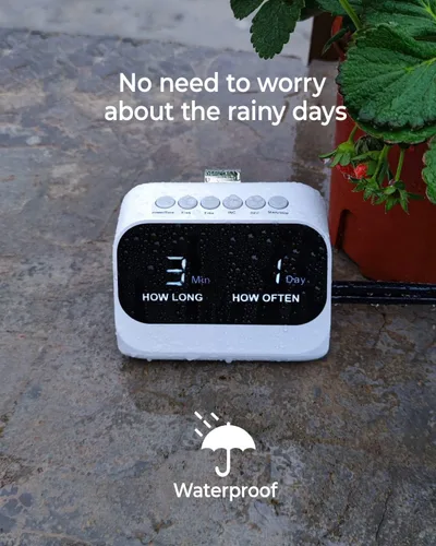 Miniatura 5 de Sistema de riego automático para plantas en maceta, agua de plantas, kit de riego por goteo de bricolaje con temporizador inteligente, pantalla LED