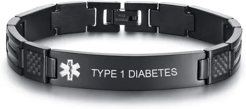 Miniatura 9 de VNOX Pulsera ajustable de acero inoxidable cepillado de 2 tonos con grabado personalizado gratis, identificación de alerta médica, unisex