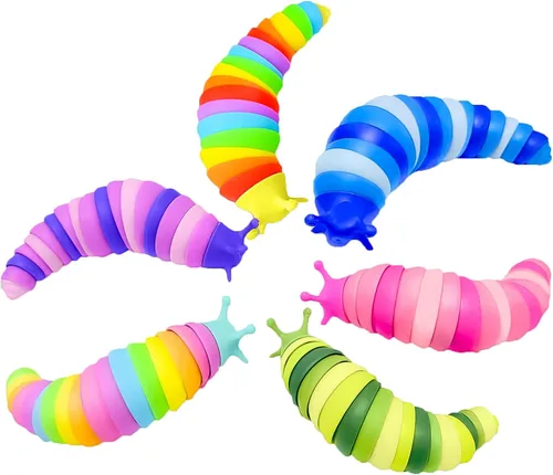 Kabvy - Paquete de 6 juguetes sensoriales para ansiedad, oruga, juguetes sensoriales para autismo, TDAH, ansiedad y alivio del estrés, regalos,