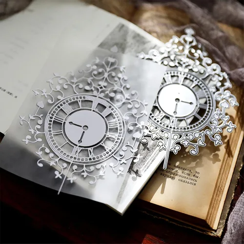 Miniatura 3 de Relojes de encaje grandes con marco de metal troquelado, relojes de flores de encaje, plantillas de marco, tarjetas de manualidades, troqueles