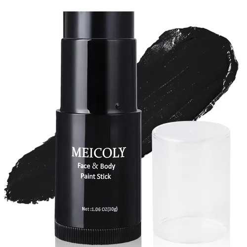 Miniatura 24 de MEICOLY Barra de Pintura Facial y Corporal Naranja (29.99 g), Crema para Cara de Halloween, Efectos Especiales SFX de Calabaza y Tigre, Negro