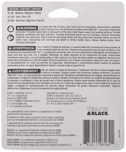 Miniatura 3 de DEWALT DWASPTRI papel de lija triangular de enganche y giro, surtida, paquete de 12