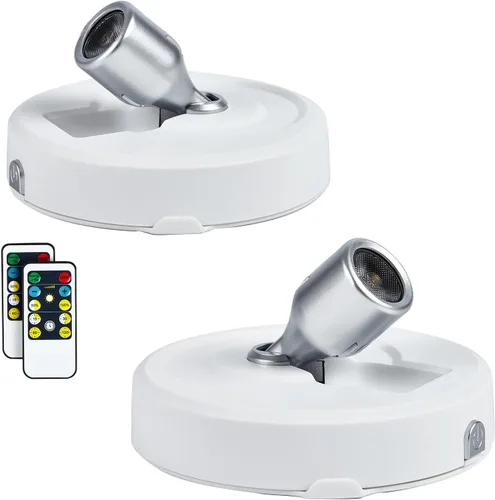 Miniatura 8 de Focos LED inalámbricos, paquete de 2 luces de acento con control remoto, luces inalámbricas de imagen con cabezal giratorio, iluminación