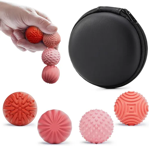 Miniatura 13 de luckdoor Bolas Magnéticas de Silicona Fidget para Adultos y Adolescentes, 4PCS Juguetes Sensoriales para Aliviar el Estrés para Autismo TDAH Verde