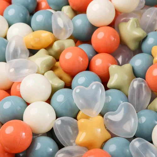 Miniatura 21 de Bolas de hoyo de TRENDPLAY en forma de estrella y corazón para niños pequeños - 50, 100, 200, 500 piezas de bolas de plástico para diversión y juego