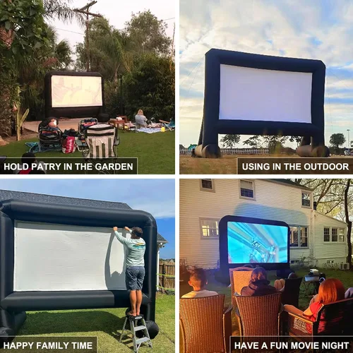 Miniatura 2 de GZKYYLEGS Pantalla de proyector inflable de 14 pies, pantalla de cine inflable para exteriores con soplador de aire y bolsa de almacenamiento, fácil