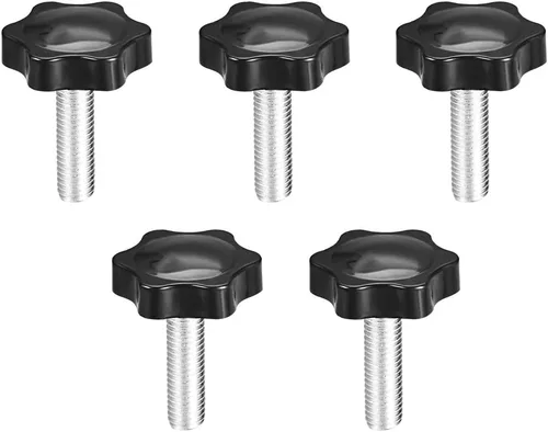 Miniatura 7 de uxcell Perillas de tornillo de sujeción con abrazadera Pomo de estrella M4 x 0.630 in rosca macho 5 piezas