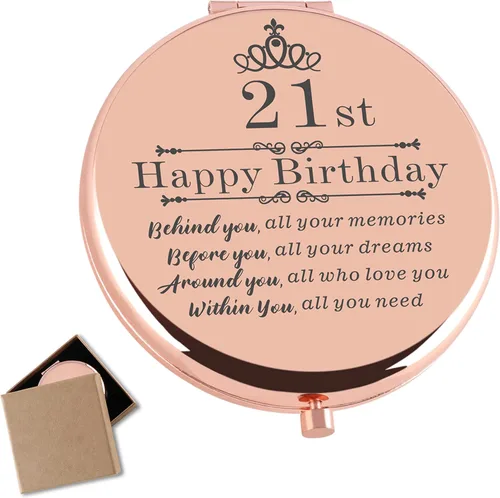 Miniatura 15 de Regalos para niñas de 15 años para cumpleaños, espejo compacto de viaje de oro rosa, ideas de regalo de cumpleaños 15 para adolescentes, niñas