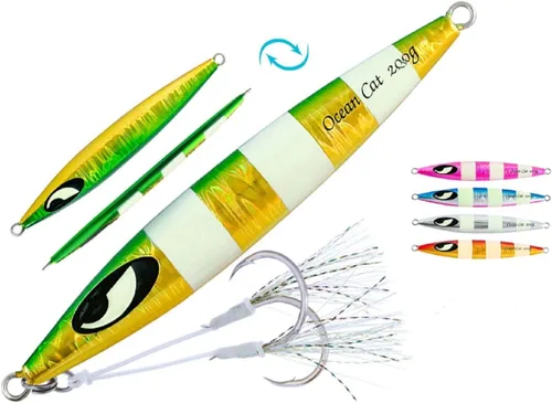 Miniatura 15 de OCEAN CAT Jigs de pesca de agua salada en alta mar Jigging de velocidad de lanzamiento lento señuelos vertical Jigging vertical Plantilla de otoño