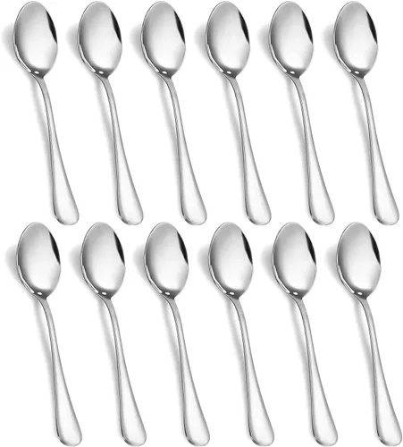 Miniatura 8 de Comicfs Demitasse - 12 cucharas de café expreso, cucharas de café, mini cuchara de té de acero inoxidable de 5 pulgadas, cuchara pequeña