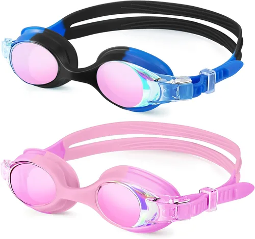 Miniatura 9 de NSSIW Gafas de natación para niños, gafas de natación para niños: gafas de piscina antivaho sin fugas, paquete de 2 unidades de 3 a 16 años