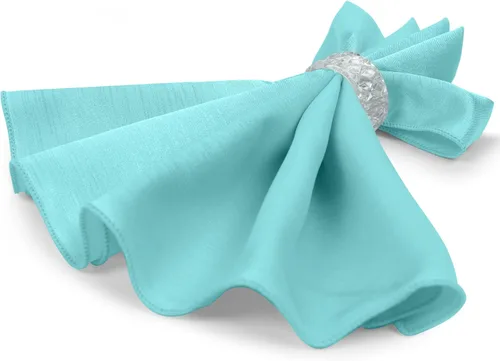 Miniatura 7 de Ultimate Textile -5 docenas - Reversible Shantung Satin - Majestic - Servilletas de tela Majestic de 17 x 17 pulgadas, color azul aguamarina Aqua