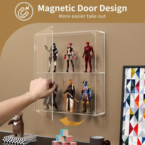 Miniatura 4 de Caja de exhibición acrílica NIUBEE, caja de exhibición transparente para figuras Funko Pop, gabinete de exhibición a prueba de polvo montado