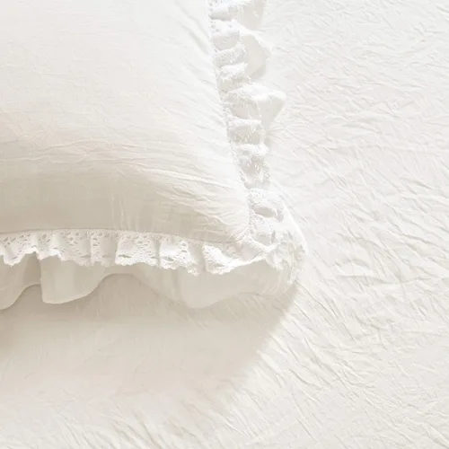 Miniatura 4 de Lush Decor Ella Colcha de Encaje con Volantes, Juego de 3 Piezas, Queen, Blanco - Bonito Juego de Cama - Ropa de Cama Queen - Ropa de Cama Blanca