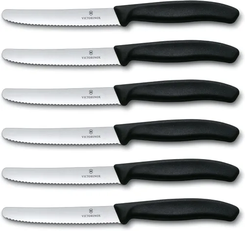 Miniatura 3 de Victorinox 6.7833.6US1 sadf Swiss Classic - Juego de cuchillos para carne de 6 piezas, cuchillas dentadas de 4-1/2 pulgadas con punta redonda, 4