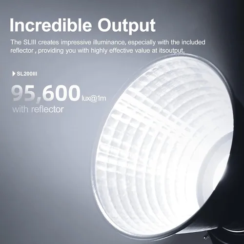 Miniatura 2 de Godox Luz de video LED SL200III, 200W 95600Lux 5600K ± 200K CRI96+ TLCI97+, iluminación de salida convincente equilibrada con luz diurna