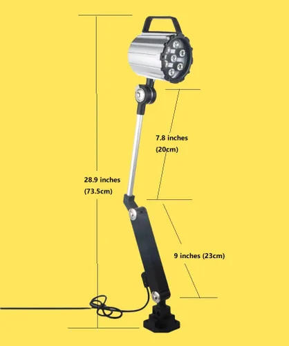 Miniatura 3 de 7W Luz a prueba de explosiones 24V Luz de trabajo LED impermeable para torno, fresadora CNC, máquina de perforación brazo largo de aleación