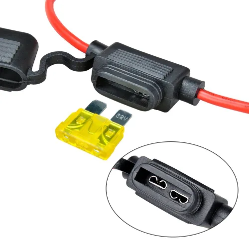 Miniatura 4 de MUYI Portafusibles de calibre 14 - Portafusibles en línea de 14 AWG con fusibles de hoja ATC de 20 amperios (paquete de 6)