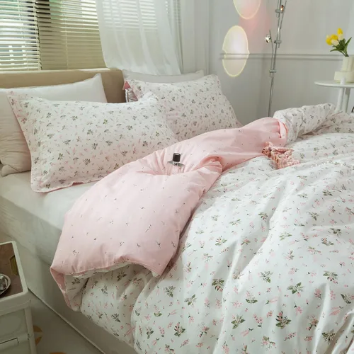 Miniatura 3 de AMWAN Juego de funda de edredón floral bohemio de algodón, ropa de cama con estética de jardín, elegante, botánico, con cierre con cremallera y 4