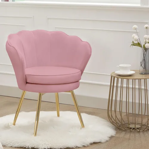 Miniatura 9 de Czlolo Juego de 2 sillas decorativas, sillas de tocador de terciopelo con respaldo, silla decorativa pequeña moderna de mediados de siglo para sala