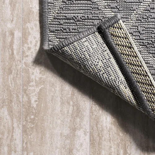 Miniatura 6 de JONATHAN Y Alfombra marroquí con diseño enrejado para interiores y exteriores, 2 x 8 pulgadas, color gris/crema, para patio trasero, porche, fácil
