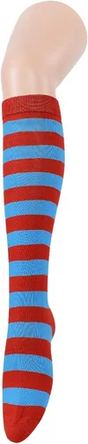Miniatura 4 de Calcetines deportivos hasta la rodilla para mujer, para deportes al aire libre, medias altas hasta el muslo, calcetines casuales a rayas