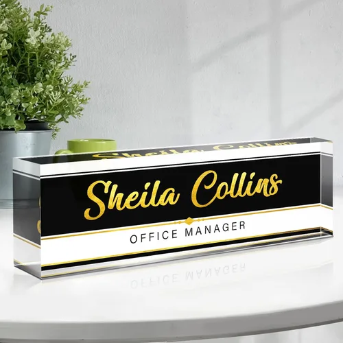 Miniatura 24 de Placa de nombre personalizada para escritorio, regalos de agradecimiento para empleados, placa de nombre de escritorio acrílica personalizada