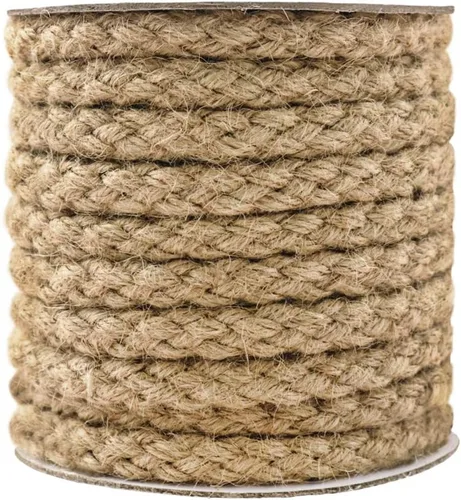 Tenn Well Cuerda trenzada de yute, 25 pies y 0.433 in de grosor para manualidades, arañazos de gatos, jardinería, agrupación, decoración de granja,