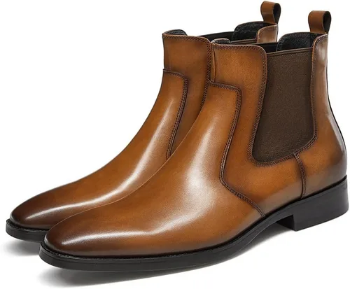 Miniatura 2 de Botas de vestir para hombre, botas Chelsea de cuero para hombre