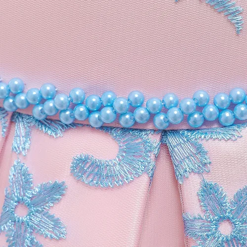 Miniatura 4 de NNJXD Vestido de princesa para bebé, con flores, para cumpleaños, bodas, fiestas