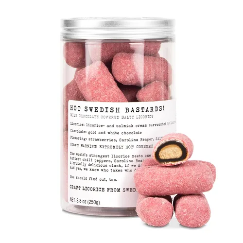 Miniatura 9 de Haupt Lakrits Chokade Svenskävlar! – El regaliz negro más salado del mundo con sal de salmiak recubierto en chocolate gourmet de Bélgica – Caramelo