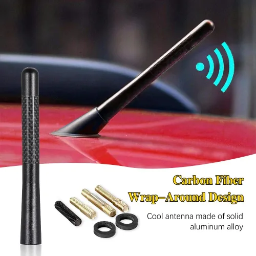 Miniatura 7 de Jsorum - Antena automotriz corta de fibra de carbono de 4.7 pulgadas, antena de radio de fibra de carbono corta, antena de fibra de carbono