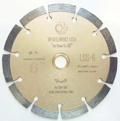 LSS Hojas de Sierra Eléctrica de Diamante Segmentadas de 6 Pulgadas para Corte Seco o Húmedo de Uso General para Concreto Piedra Ladrillo